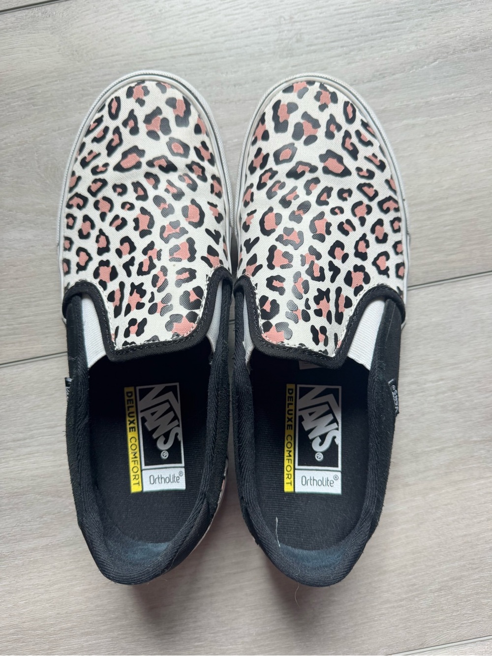 Vans Slip-On Sneakers - Pink, Black, White Leopard